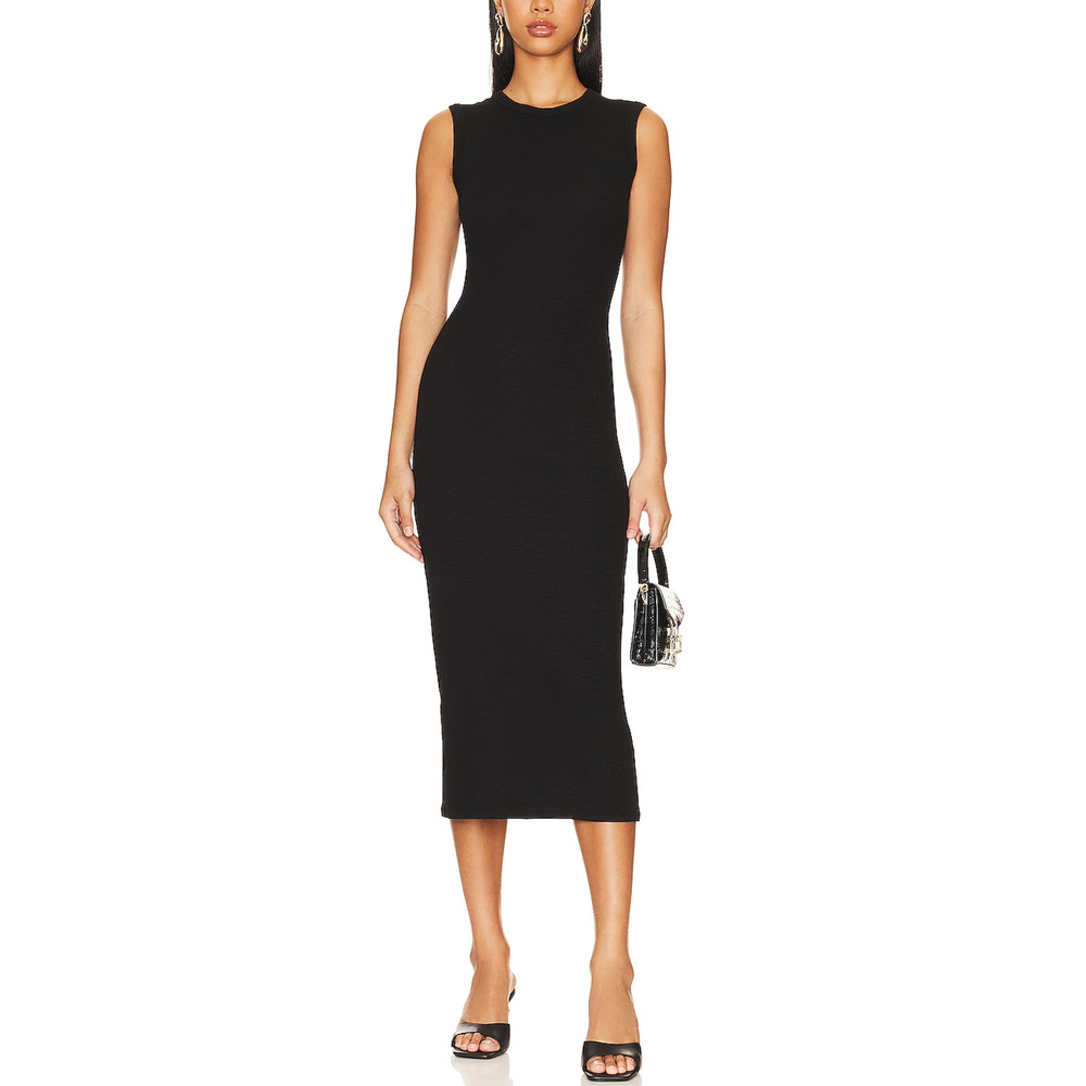 Enza Costa Black Sleeveless Midi Size M
